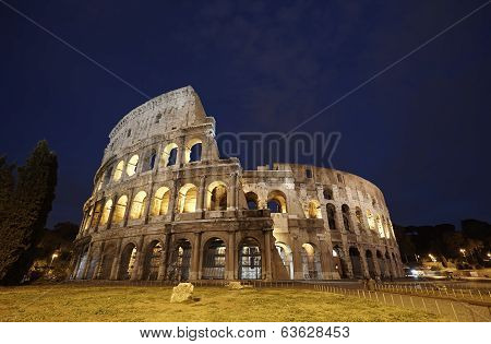 Colosseum In Rome, Italy During Sunset