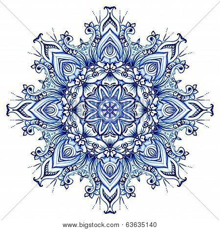 Clipart Watercolor. Doily round lace pattern
