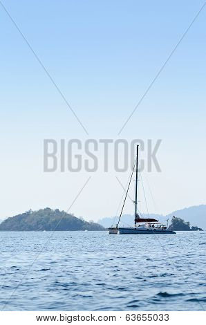Yatch in the blue sea in Thailand