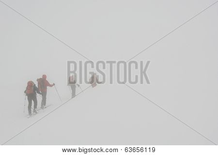 Skiers Lost In The Fog