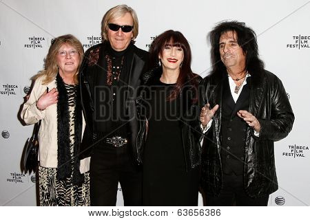 NEW YORK-APR 17: (L-R) Rose Smith, Neal Smith, Sheryl Goddard and Alice Cooper attend the 'Super Duper Alice Cooper' premiere at Chelsea Bow Tie Cinemas on April 17, 2014 in New York City.