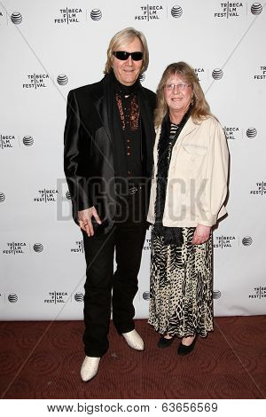 NEW YORK-APR 17: Musician Neal Smith (L) and Rose Smith attend the 'Super Duper Alice Cooper' premiere at Chelsea Bow Tie Cinemas on April 17, 2014 in New York City.