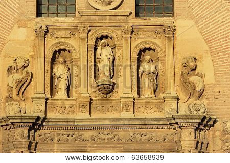 Statues Angels Facade Church Iglesia Of Santa Anna Rio Darro Granada Andalusia Spain