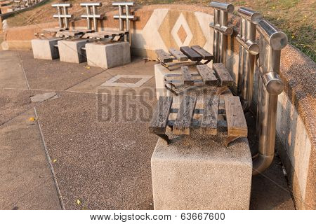 Old Wooden Chair In The Park.