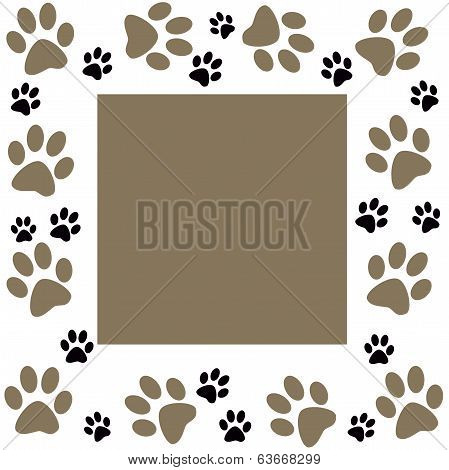 Animal Paws  Monochrome Frame