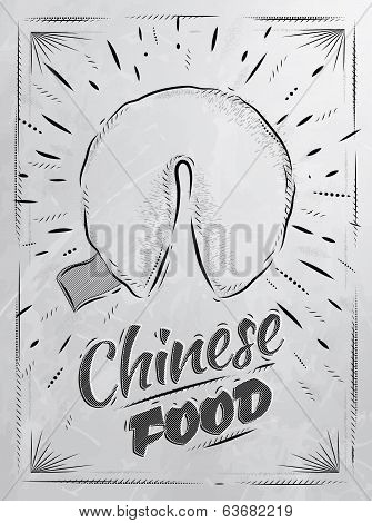 Poster Chinese food fortune cookies coal