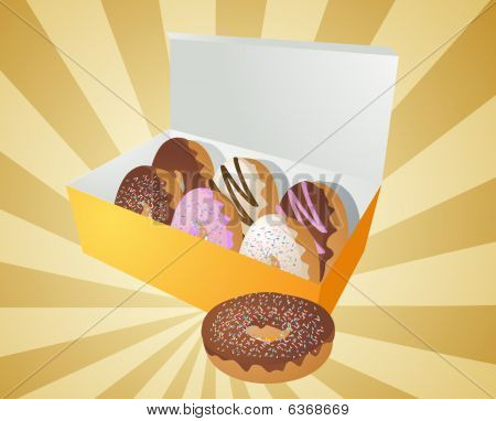 Caja de Donuts ilustración