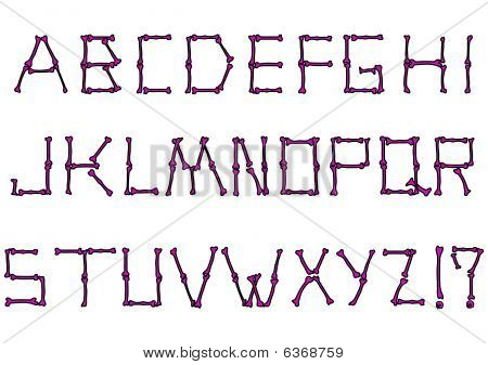 Vector Alphabet-Set aus aus Knochen