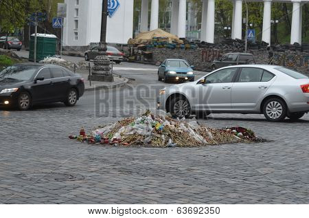 KIEV, UKRAINE - APR 19, 2014: Mass destruction after Putsch of Junta in Kiev. Kiev.April 19, 2014 Kiev, Ukraine 