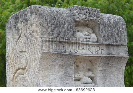 KIEV, UKRAINE -APR 21, 2014: Park decoration sculpture.Recreatio nal area of Kiev. .April 21, 2014 Kiev, Ukraine 