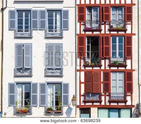 Building facade in Bayonne, France