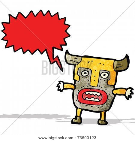 cartoon tribal shaman with big mask