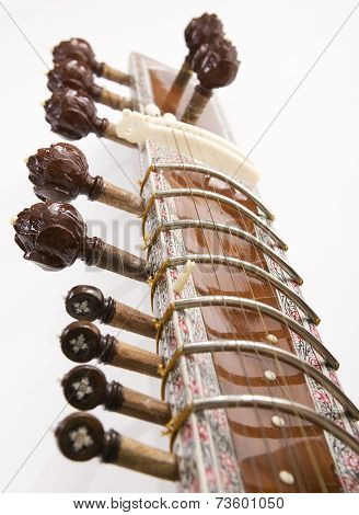 Sitar, A String Indian Traditional Instrument, Close-up