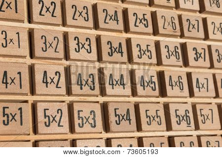 Educational Wooden Multiplication Table