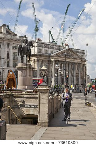 Bank of England square and tube station