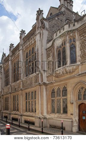 LONDON, UK - JUNE 30, 2014: Guildhall Yard buildings, originated 1440