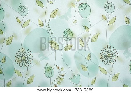 Flower Sticker Stuck On The Glass