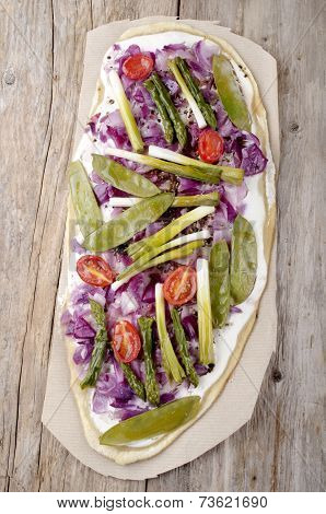 Vegetarian Tarte Flambee On Paper