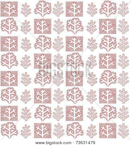 Winter wallpaper with red abstract tree