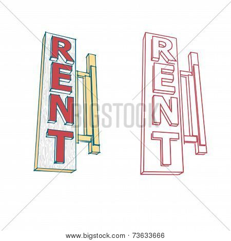 Advertising Sign Billboard Attached Home Side 3D