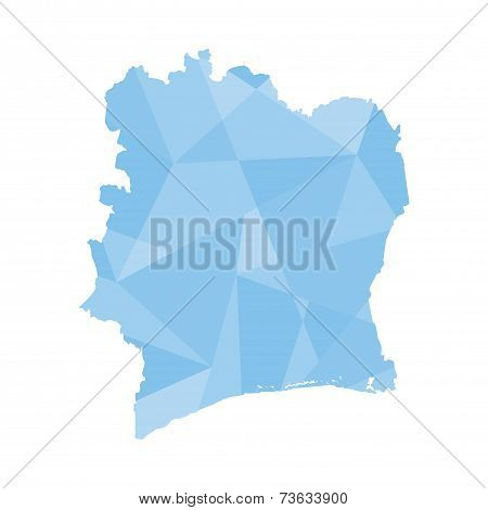 Illustration Of A Colourfully Filled Outline Of Cote Divoire