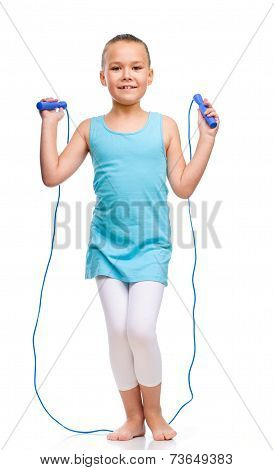 Sporty Girl With Skipping Rope
