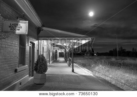Cowra Railway Station Under A Full Moon
