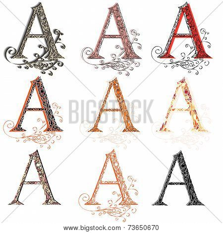 Various Combination Fishnet Letter A.