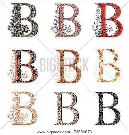 Various Combination Fishnet Letter B.