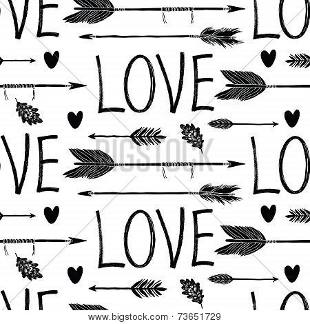 Love Background With Black Arrows