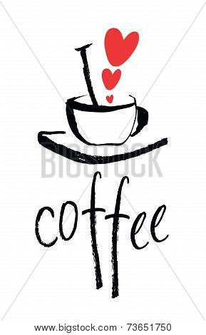 I Love Coffee Design Card