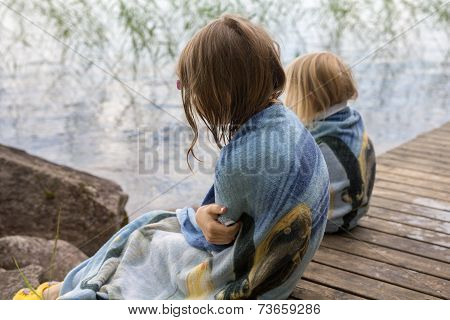 Children at pier