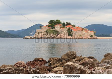Respectable Resort Island Of Sveti Stefan In The Morning
