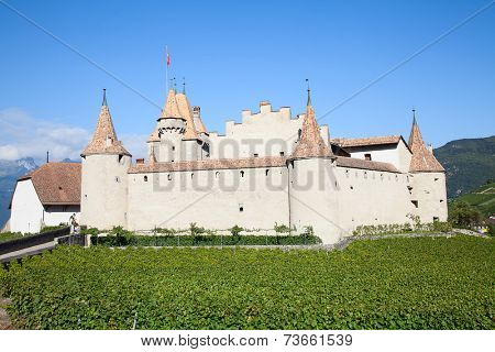 Famous castle Chateau d'Aigle in canton Vaud, Switzerland