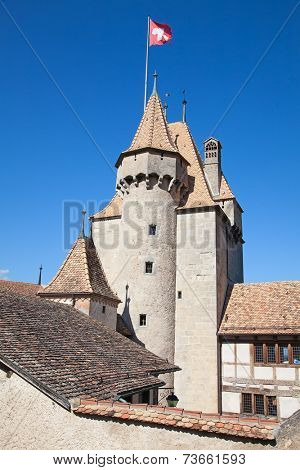 Famous castle Chateau d'Aigle in canton Vaud, Switzerland