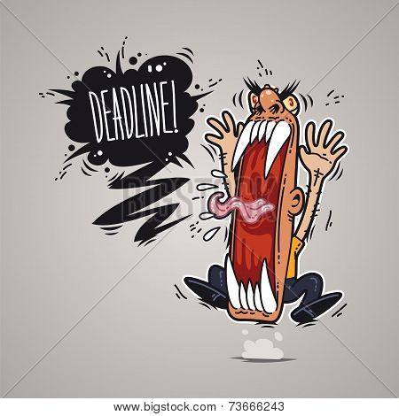 Angry Boss Screaming Deadline.