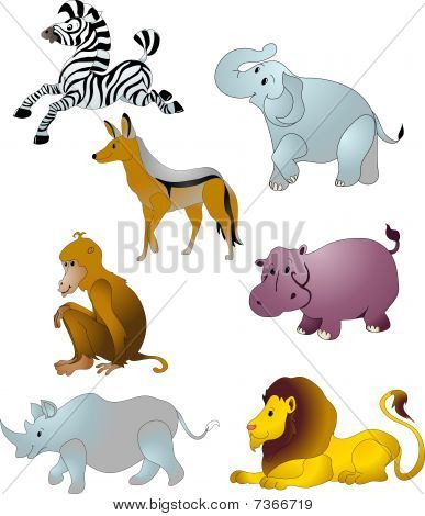 animaux de vecteur de dessin animé
