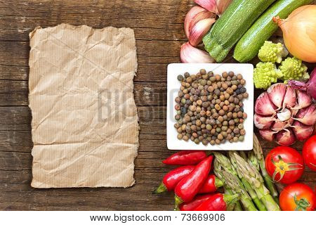 Raw Organic Roveja Beans And Vegetables