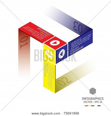 Modern Three Dimension Cube Business Infographic