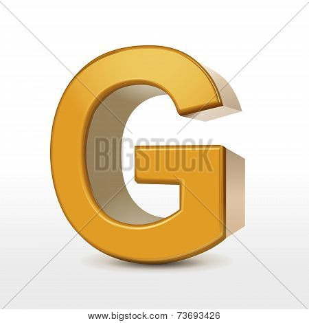 Golden 3D Alphabet G