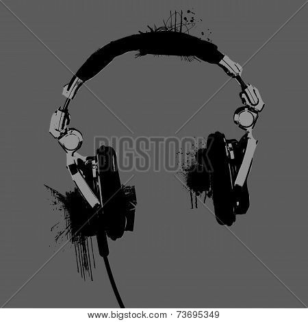 Headphones stencil vector