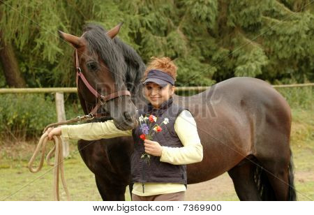 Horsewoman With The  Horse