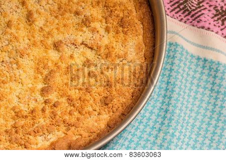 Freshly Baked Apple Crumble Pie In A Springform