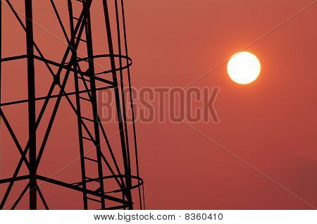 Sunset Tower silhouette