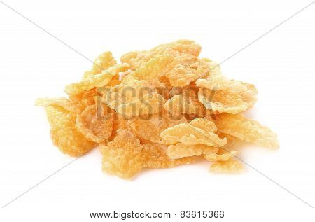 Corn Flakes, Cornflakes Isolated On White Background