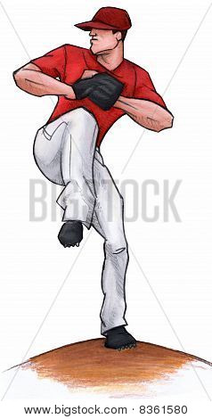 Baseball Pitcher Illustration