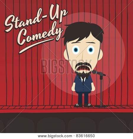 hilarious guy stand up comedian cartoon