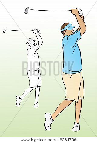 Vektor golfsving.