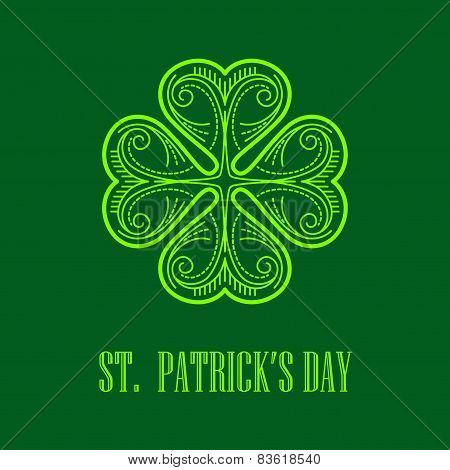 Vector Linear monogram Saint Patricks Day.