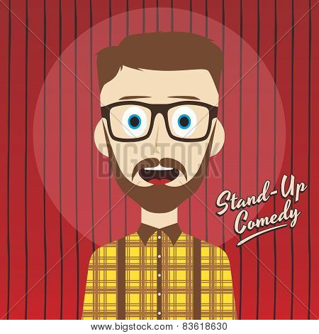 hilarious guy stand up comedian cartoon